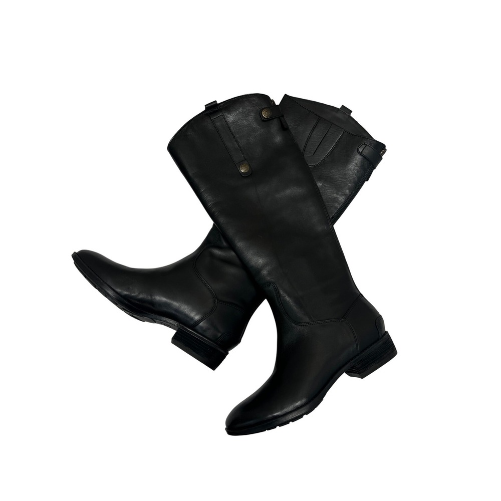 Sam Edleman New Penny Riding Boots 8W Black Leather Excellent‎ Riding Tall